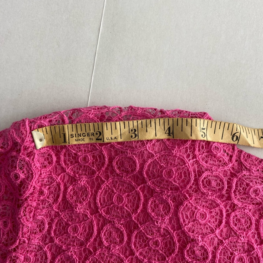 Cato‎ Pink Lace Overlay Short Sleeve Blouse 22/24W - Picture 12 of 13